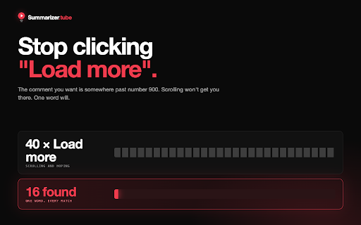 YouTube Comment Search — find any comment, filter and sort :: Search YouTube comments by text or author, filter by timestamps, links or creator, and jump to the moment. Free.