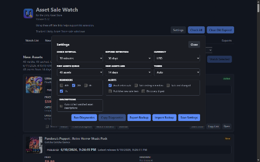 Asset Sale Watch - Unity Asset Store Deals :: Sale alerts and deal tracking for the Unity Asset Store. Watch assets and publishers, never miss a sale - 100% local.