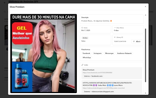 Swipe Offers Spy - Facebook Ads Analyzer :: Extensão para análise da biblioteca de anúncios do Facebook com transcrição de vídeos