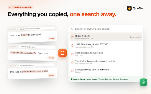 TypeFire: Text Expander, Markdown Notes & Clipboard :: Free text expander, Markdown notes and clipboard manager. Type a few letters, get the whole reply. Stop retyping the same things.