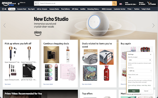 Amazon Pause :: See your real Amazon spend on every page, and add a cooling-off period to big purchases. All local, all private.