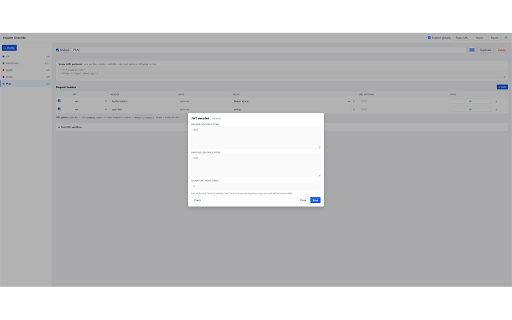Header Override :: Modify HTTP request headers, ModHeader-style (Chrome MV3 / declarativeNetRequest)