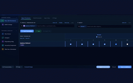 SF Permission Studio :: View, compare, clone, build and assign Salesforce permissions and access across profiles, permission sets, groups and users.