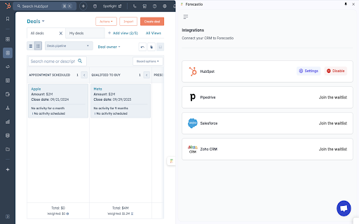 HubSpot Sales Extension by Forecastio :: The ultimate sales dashboard for leaders: Key metrics, daily activities, and team performance—all in one place
