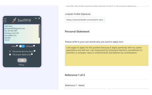 SwiftFill :: Tired of form-filling fatigue? Meet SwiftFill.