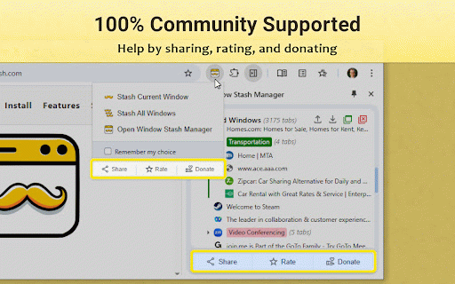 Window Stash :: Easily stash, backup, and restore Chrome windows, including tab groups.
