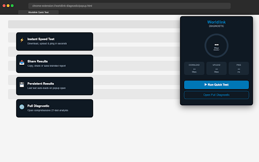 Worldlink Diagnostic :: Speed test, ping, jitter, packet loss & background monitoring for WorldLink internet