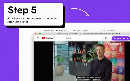 Watch Later List - YouTube Summarizer & Save Videos To Playlists :: Save, organise, and instantly summarise YouTube videos with AI.
