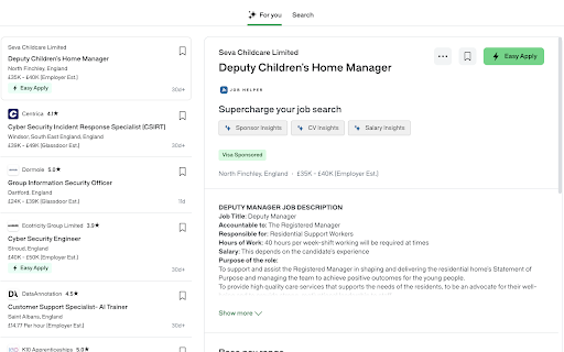 Skilled Worker Job Helper :: Use AI to supercharge your UK Sponsored Job search and find a job in record time
