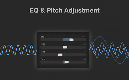Karaoke Monster :: A Chrome extension featuring a professional audio processing interface with equalizer controls, voice removal, and effects