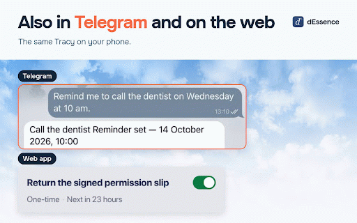 dEssence — AI Memory for Your Web :: dEssence — Your AI Memory for Everything You Save. Save anything while browsing and find it later by simply asking.