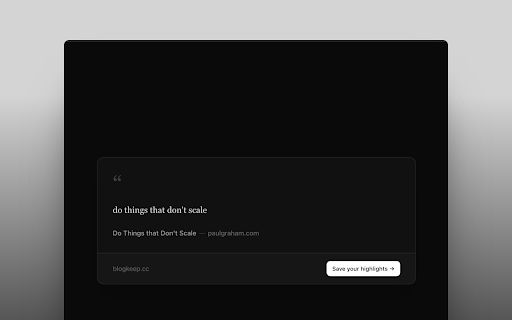 BlogKeep :: Highlight the web — save text from any page to your BlogKeep keeps.