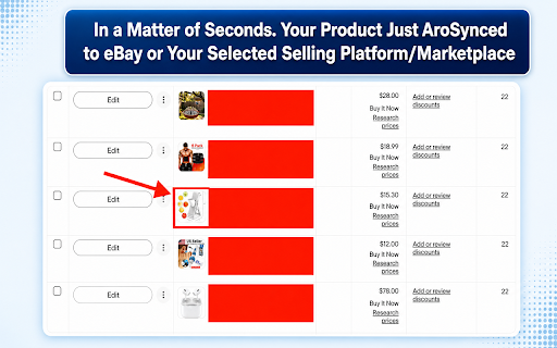 AroSync — eBay & Facebook Listing Tool :: Copy eBay listings to Facebook Marketplace, or import any eBay listing straight into your own eBay store — all in one click.