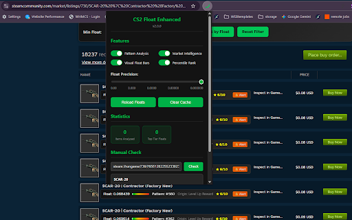 CS2 Float Checker - The Complete Trading Solution :: Professional CS2 float checker with fade percentages, Doppler phases, investment scoring, and market intelligence
