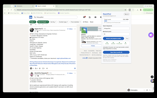 ReachPod :: Scrape LinkedIn hiring posts, auto-save leads, and AI-draft outreach emails with your ReachPod account.