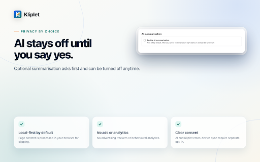 Kliplet — Multi-Target Web Clipper :: Clip pages and selections with templates. Resolved-path Obsidian text gets up to 4 local automatic attempts. One target is free.