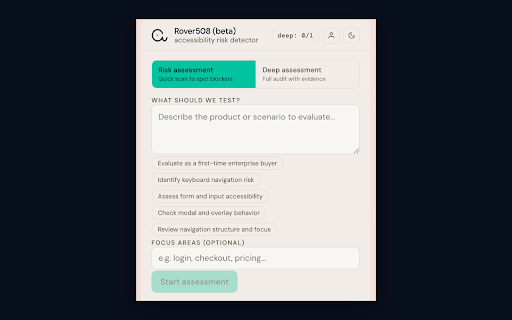 Rover508 (beta) :: AI-powered accessibility testing in your browser