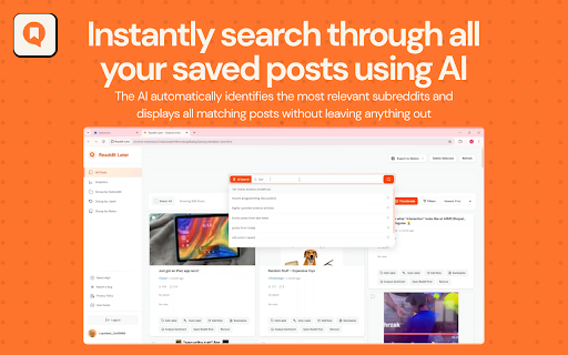 Readdit Later :: Manage your saved reddit posts with ease