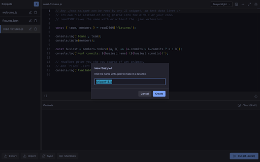Offline JS Playground :: A simple playground to write, run, and test JavaScript snippets, with an in-UI console.