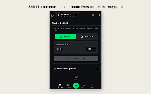 Arfhe Wallet :: FHE wallet with encrypted on-chain balances. Public testnet only — Sepolia, Base Sepolia and Arbitrum Sepolia. No real funds.
