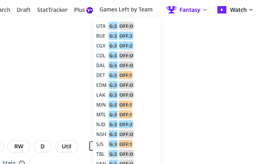 Yahoo Fantasy Hockey Helper :: A handy tool to help optimize fantasy hockey weekly scheduling