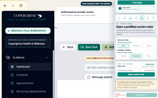 Copergrine Clinical Workflow :: Free encounter QA beside your EMR. Review visible coding, documentation, eligibility, and order cues locally.