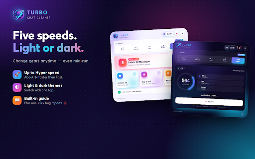 Delete Facebook Messages (Turbo) :: ⚡ Clean your inbox in one click 🧹 Delete, archive or restore every chat with live progress, 5 speeds and Pause/Resume ⏯️