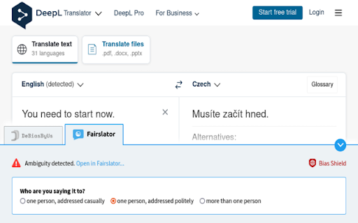 Bias Shield :: Push back against bias in machine translation