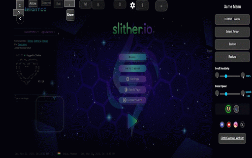 SlitherControl :: Enhance your slither.io experience by providing Controls.