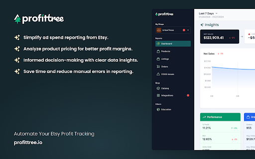 ProfitTree – Etsy Seller Assistant :: Effortlessly export Etsy ad spend reports and calculate profits on product sales.
