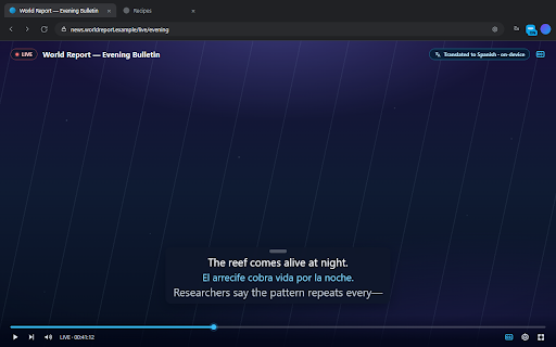 Brevier — Private live captions for any tab :: Free, private live captions & translation in 99 languages for any tab. Audio never leaves your machine.