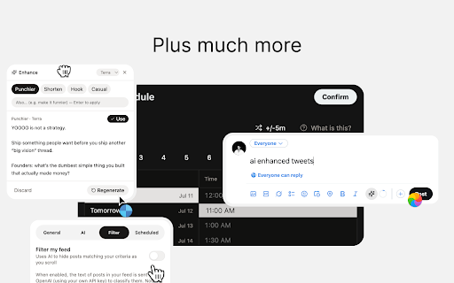 XCuts :: Quick scheduling, AI tweet enhancement, and crossposting to Bluesky and Mastodon for X.com