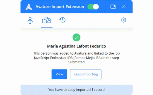 Avature Import Extension :: This extension lets you import profiles from the web into Avature by importing downloaded files as person records in Avature.