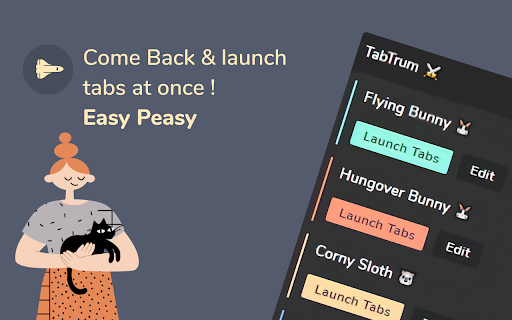 TabTrum :: Save & Launch your Browser Tab Combinations in a blink.