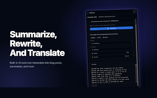 PixScript — YouTube Transcript & Subtitle Downloader :: Get transcripts from YouTube videos & Shorts in one click. Copy text, download TXT or SRT subtitles. Free.
