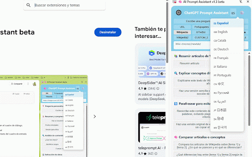 AI Prompt Assistant v1.9 :: Menú de prompts útiles para ChatGPT, DeepSeek, Gemini, Copilot, y más.