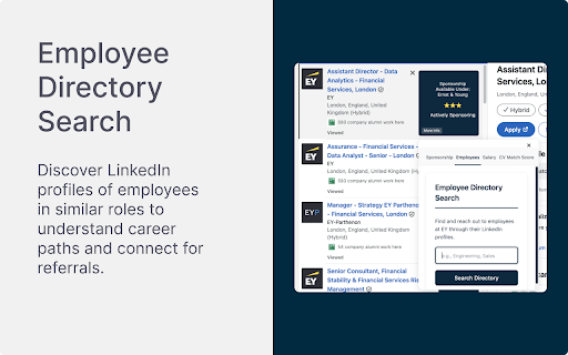 UK Visa Sponsorship Checker: Use AI to find a visa sponsored job :: Check visa sponsorship, find employees, check salary estimates and optimise your CV for job listings.