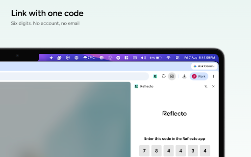 Reflecto: Notification Mirror :: Mirror Android notifications to Chrome. Reply to WhatsApp, Telegram & SMS. E2E encrypted. Works on any OS.