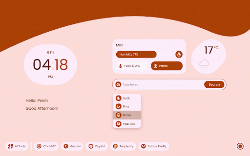 MYNT: Material You New Tab :: A Simple New Tab (browser's home page) inspired by Google's 'Material You' design.