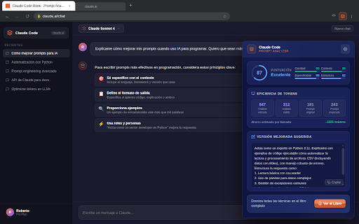 Claude Code Analyzer :: Analiza y mejora tus prompts para Claude. Detecta técnicas de prompt engineering para obtener mejores resultados.
