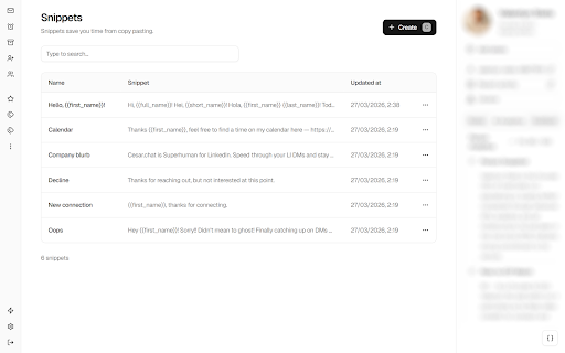Cesar chat - Linkedin Hubspot CRM Integration :: Enhanced LinkedIn Messenger for Power Users