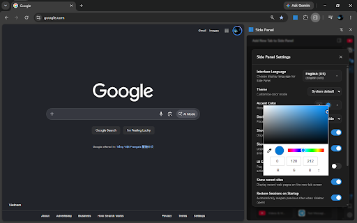 Side Panel: Multitask & Bookmarks :: Multi-task with a persistent sidebar, manage bookmarks, site pinning, isolated tabs, audio controls, and instant web switching.