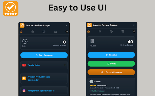 Amazon Review Scraper :: One-click Amazon review scraper - export reviews to CSV, JSON, or Excel for easy product research and analysis.