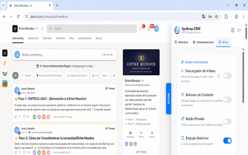 Synkrea CRM for Skool :: Sync Skool community data into Synkrea CRM. Manage leads, conversations, and content from a single workspace.