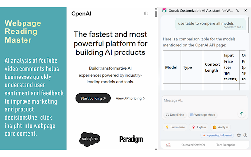 XonAI: Customizable AI Assistant for Work (GPT, DeepSeek, and More) :: Chat with any webpage, Email, WhatsApp, etc. Fully customizable. Read quickly, analyze deeply, solve problems, and assist learning.