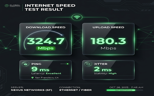 Internet Speed Test - Ping & WiFi Check :: Test download/upload speeds, ping, jitter & optimize network. Contains affiliate links to speedtestinternet.info.