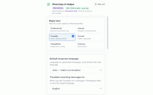WhatsApp AI Response Helper :: AI-powered assistant that helps you craft perfect WhatsApp responses using Gemini