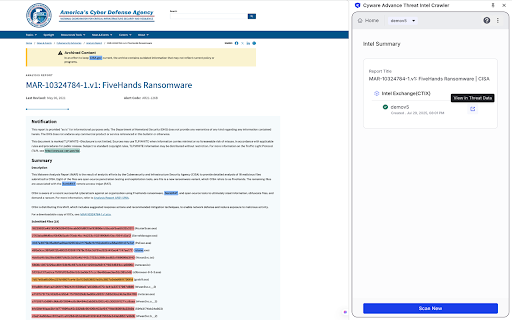 Cyware Advanced Threat Intel Crawler :: Extract and enrich threat intelligence from web pages and PDFs in real time to accelerate detection, investigation, and response