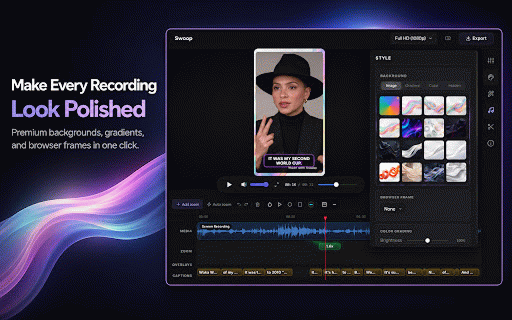 Swoop: Screen Recorder with Auto Zoom :: Cinematic screen recordings with auto-zoom, smooth pan, and click effects - right from your browser.