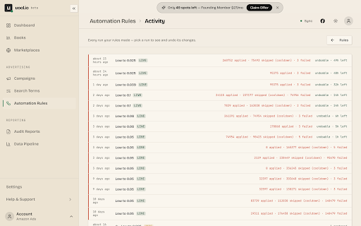 Uool: Amazon Ads Automation :: Sync KDP royalties to Uool to automate your Amazon Ads, track net profit, and optimize ACOS with precision